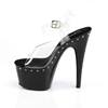 Pleaser - ADORE708LS Sandale à bride à la cheville, Pole dance chaussures - Chaussures de pole dance - Noir/Transparent Product image